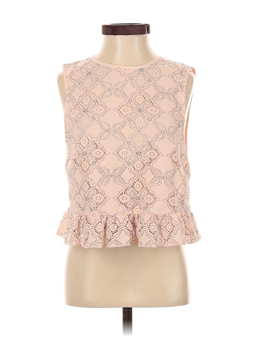 Urban Outfitters Light Pink Lace Cotton Top